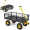 Steel Garden Wagon with Adjustable Handle, High Load Capacity and 3-in-1 Design